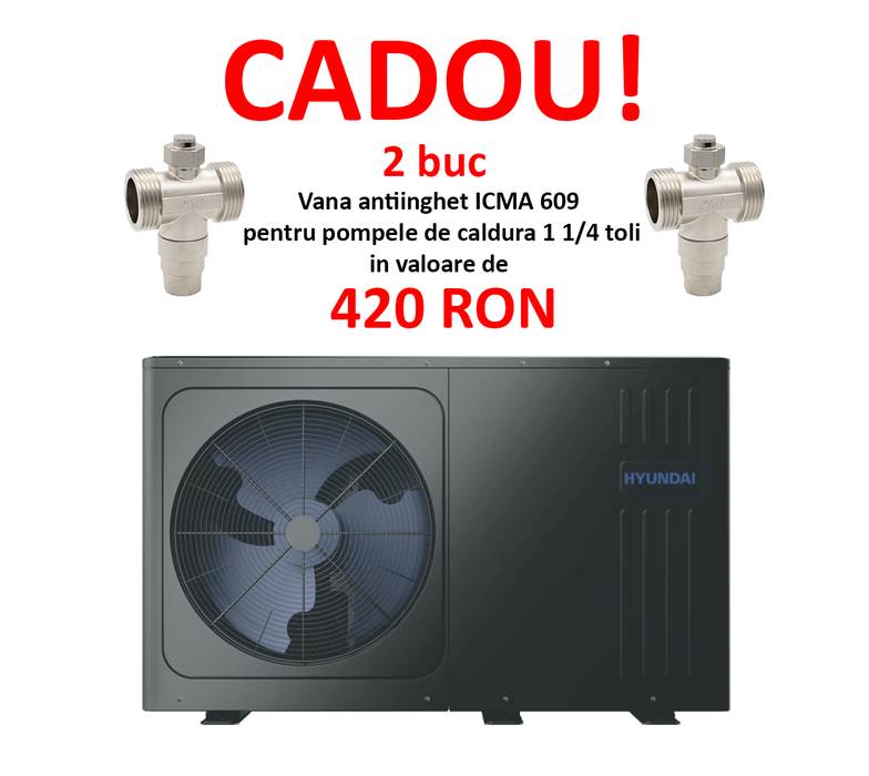 Pompa de caldura aer-apa Hyundai R290 HYHC- V6WD2N7, 6 kW, monofazata, clasa A+++