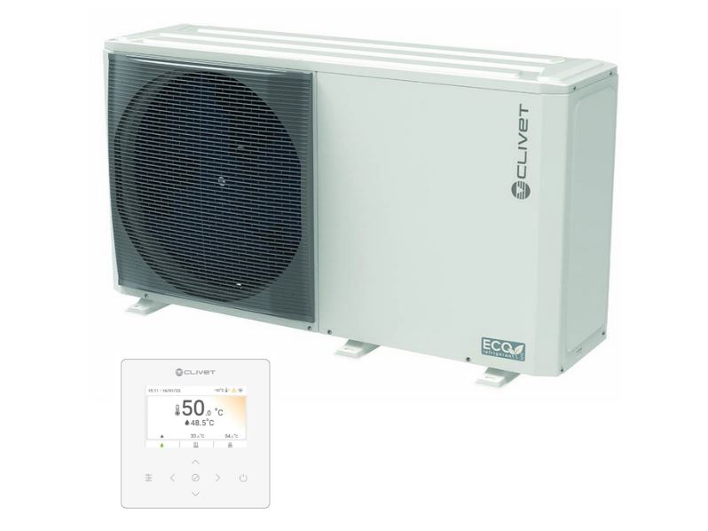 Pompa de caldura aer-apa Clivet EDGE F R290, Monobloc, 8,4 KW, Monofazica, Clasa A+++