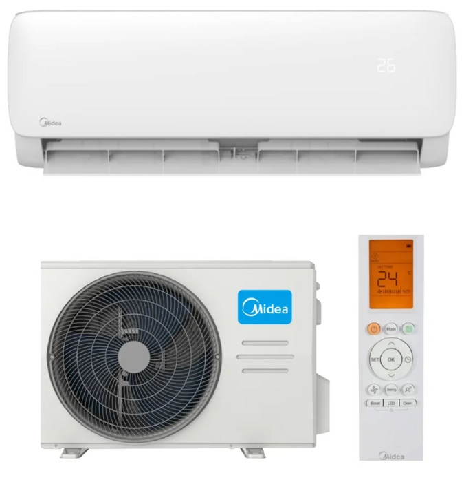 Aparat de aer conditionat Midea Xtreme Fresh MSAGBU-12HRFN8-MOX133-12HFN8 Inverter 12000 BTU, Wi-fi, Gear Shift, filtrare dubla si lampa UV, Intelligent Dusting Switch, Follow Me